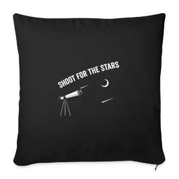 Aiming for the Stars: Cosmic Exploration - Sofa pillowcase 17,3'' x 17,3'' (45 x 45 cm) - black - Front
