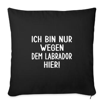 labrador Hund Hundeliebe fellnase wuffwuff - Sofakissenbezug 45 x 45 cm - Schwarz - Vorne