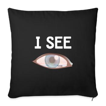 Oeil avec la mer - I Lake - Housse de coussin décorative 45 x 45 cm - noir - Devant