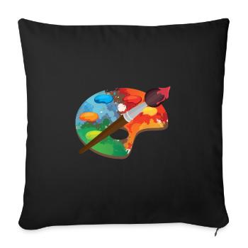 Künstlerfarbe Palette Kunsthandwerk Maler Geschenk - Sofakissenbezug 45 x 45 cm - Schwarz - Vorne