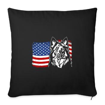 Chodský Pes US America Flag Dogs Dog Wilsigns - Sofa pillowcase 17,3'' x 17,3'' (45 x 45 cm) - black - Front