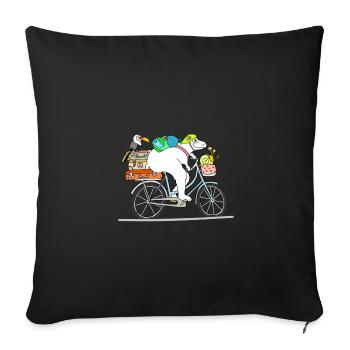 Biker Bear - off en vacances - Housse de coussin décorative 45 x 45 cm - noir - Devant