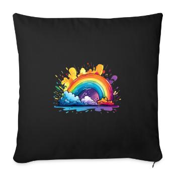 Your Rainbow - Sofa pillowcase 17,3'' x 17,3'' (45 x 45 cm) - black - Front