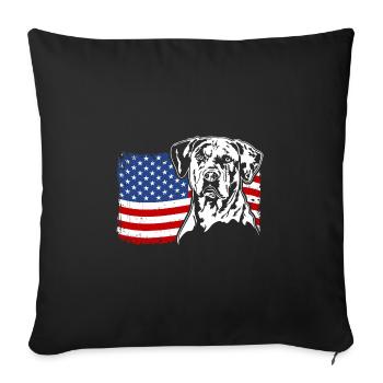 Catahoula Chien Léopard Amérique Drapeau Chiens Wilsigns - Housse de coussin décorative 45 x 45 cm - noir - Devant