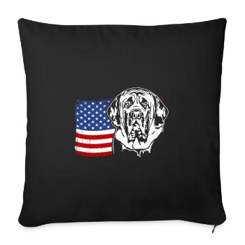 English Mastiff US America Flag Dogs Wilsigns - Sofa pillowcase 17,3'' x 17,3'' (45 x 45 cm) - black - Front