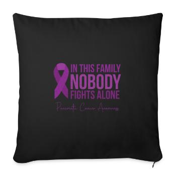 Together against pancreas - Sofa pillowcase 17,3'' x 17,3'' (45 x 45 cm) - black - Front