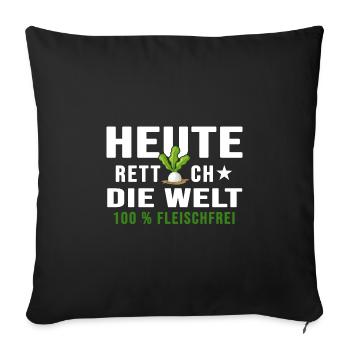 vegetarier bio vegetarisch veganlife fleischfrei - Sofakissenbezug 45 x 45 cm - Schwarz - Vorne