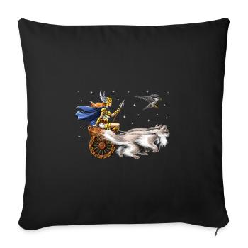 Freya Déesse de la mythologie nordique - Housse de coussin décorative 45 x 45 cm - noir - Devant