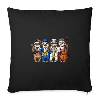 Sloth Jazz Musicians - Sofa pillowcase 17,3'' x 17,3'' (45 x 45 cm) - black - Front