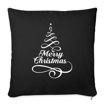 Joyeux Noël et bonne année - Housse de coussin décorative 45 x 45 cm - noir - Devant