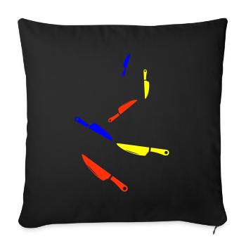 Messer icon - Sofakissenbezug 45 x 45 cm - Schwarz - Vorne