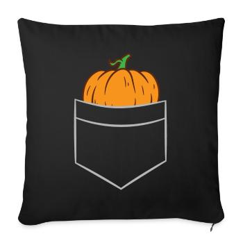 Citrouille - Dans la poche poitrine / poche chemise - Housse de coussin décorative 45 x 45 cm - noir - Devant