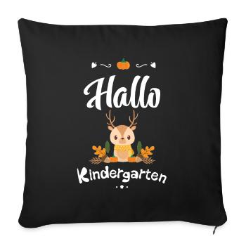 niedliches Reh Design mit Herbstmotiven - Sofakissenbezug 45 x 45 cm - Schwarz - Vorne