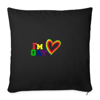 I'm Gay - Sofa pillowcase 17,3'' x 17,3'' (45 x 45 cm) - black - Front