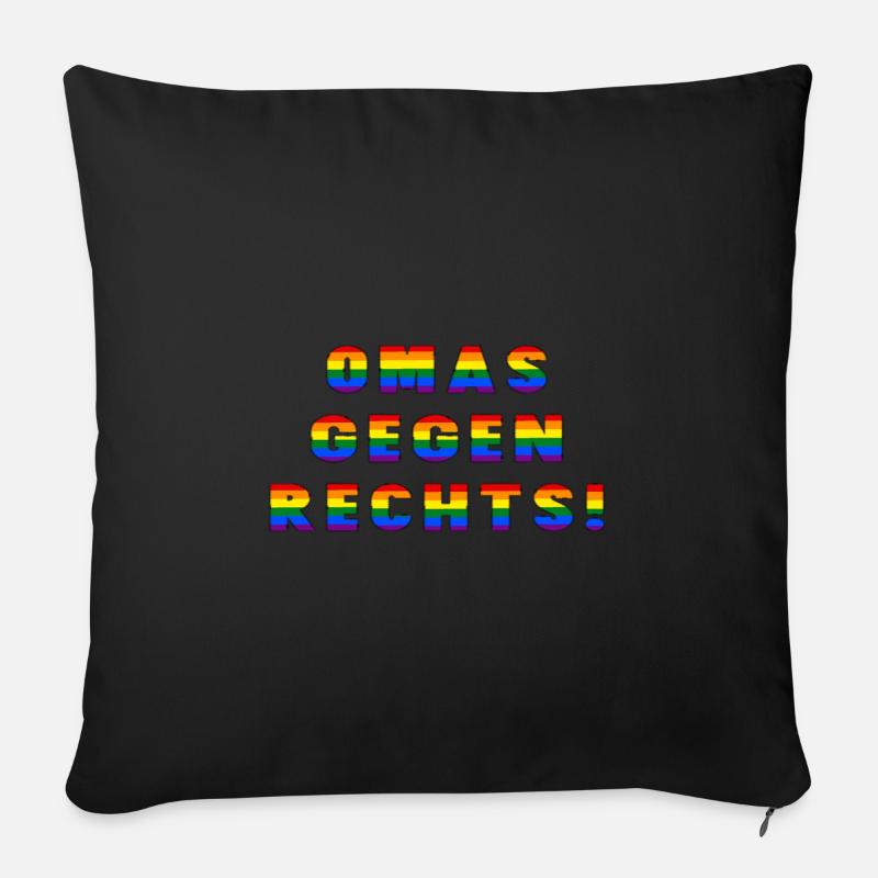 Omas gegen rechts - Sofakissenbezug 45 x 45 cm - Schwarz