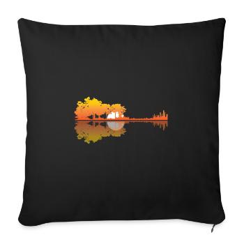 Guitar Lake Musician Guitarist Band Player Gift - Sofa pillowcase 17,3'' x 17,3'' (45 x 45 cm) - black - Front