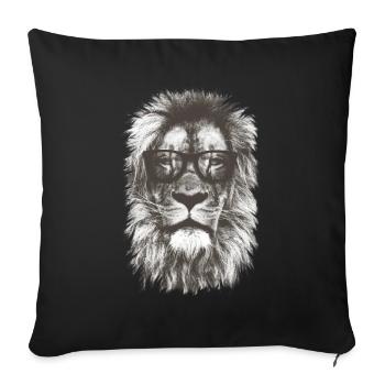Hipster Lion - Sofa pillowcase 17,3'' x 17,3'' (45 x 45 cm) - black - Front