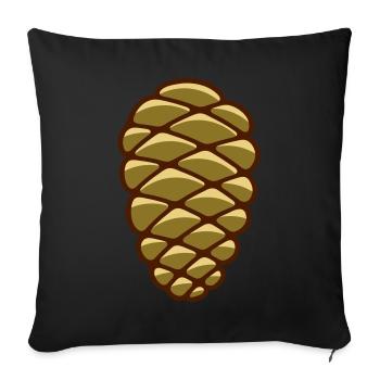 Un cône de pin - Housse de coussin décorative 45 x 45 cm - noir - Devant