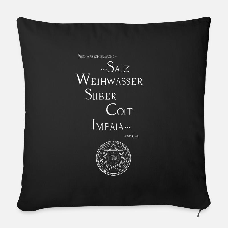 Supernatural - Sofa pillowcase 17,3'' x 17,3'' (45 x 45 cm) - black