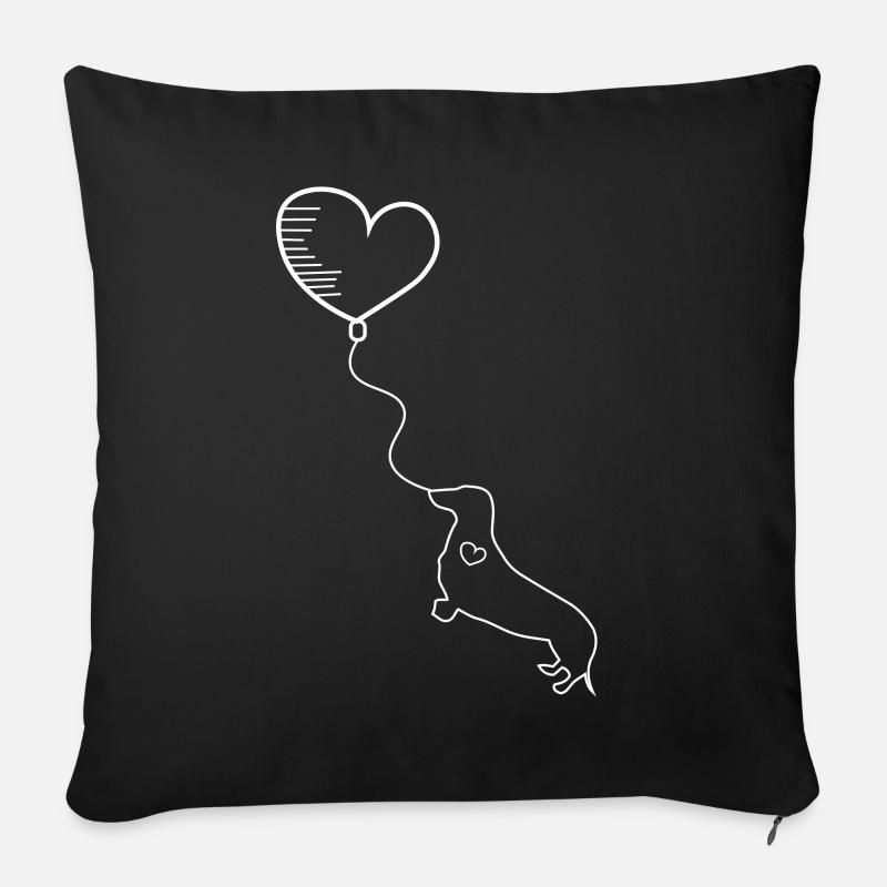 Dackel - Dachshund - Teckel - Sofakissenbezug 45 x 45 cm - Schwarz