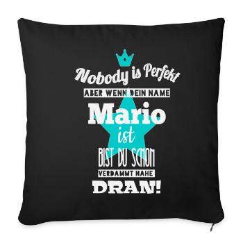 Mario men's name cool sayings gift first name - Sofa pillowcase 17,3'' x 17,3'' (45 x 45 cm) - black - Front