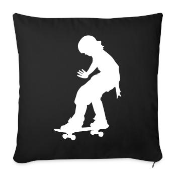 Skater - Sofa pillowcase 17,3'' x 17,3'' (45 x 45 cm) - black - Front