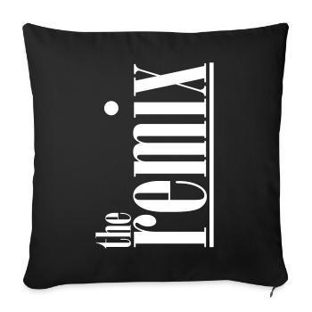 the remix with ORIGINAL father/son partnerlook typo - Sofa pillowcase 17,3'' x 17,3'' (45 x 45 cm) - black - Front
