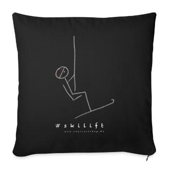 remontées mécaniques - Housse de coussin décorative 45 x 45 cm - noir - Devant