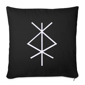 Schutzrunen Isa Inguz Algiz - Sofakissenbezug 45 x 45 cm - Schwarz - Vorne