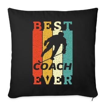 Hockey Meilleur Entraîneur - Housse de coussin décorative 45 x 45 cm - noir - Devant