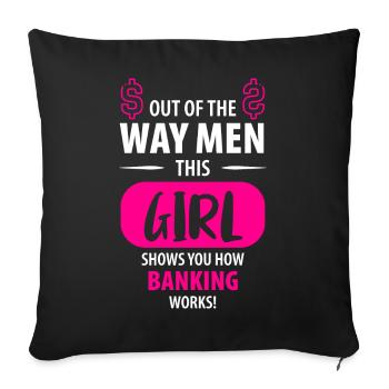 Banker Banker Banker Trainee Ladies - Sofa pillowcase 17,3'' x 17,3'' (45 x 45 cm) - black - Front