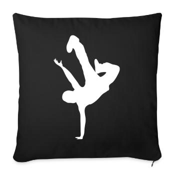 Imprimé silhouette acrobatique - Housse de coussin décorative 45 x 45 cm - noir - Devant