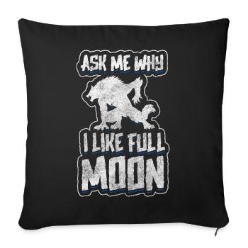Pleine Lune Monstre Peur - Housse de coussin décorative 45 x 45 cm - noir - Devant