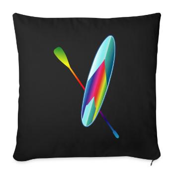 Stand up paddling colorful paddle board - Sofa pillowcase 17,3'' x 17,3'' (45 x 45 cm) - black - Front