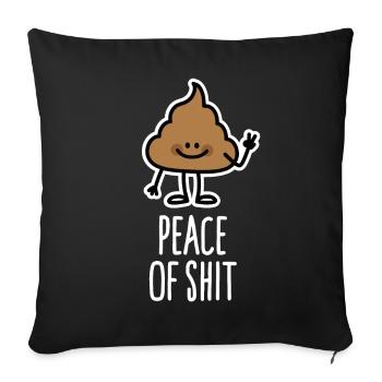 Drôle de paix / Morceau de merde jeu de mots caca - Housse de coussin décorative 45 x 45 cm - noir - Devant