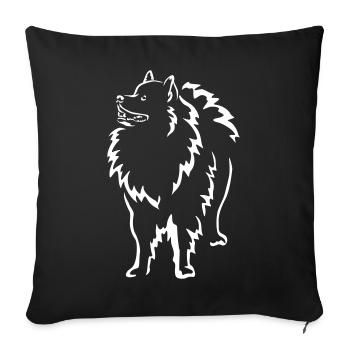 Wolfsspitz « Édition Noire » - Housse de coussin décorative 45 x 45 cm - noir - Devant