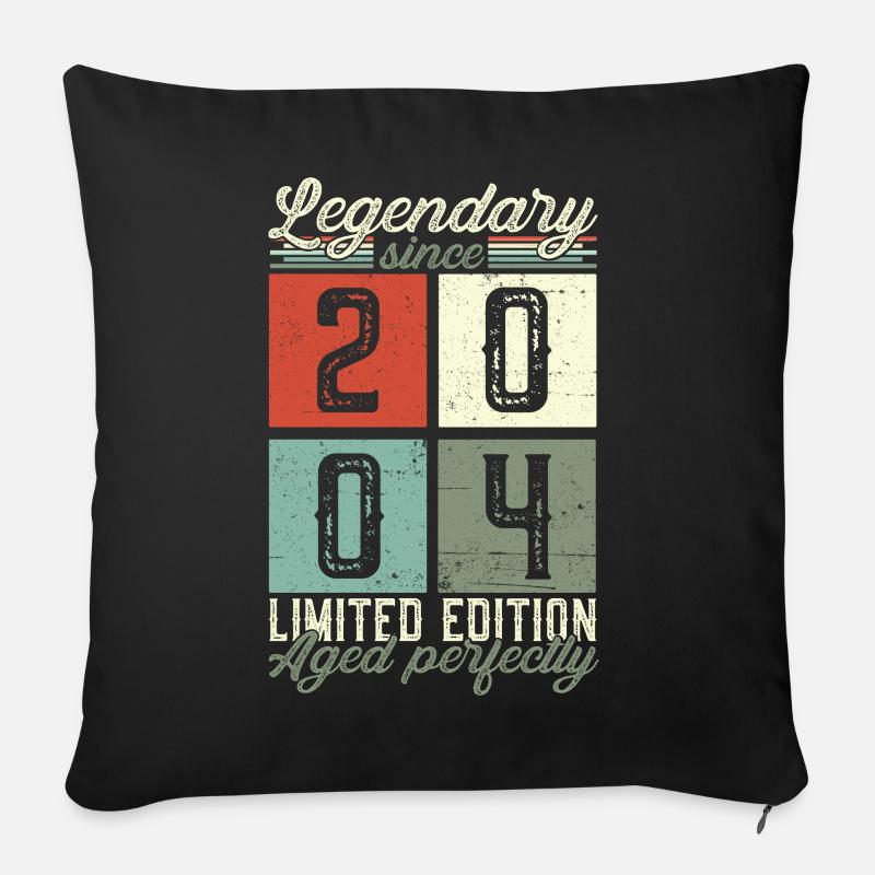 Legendär seit 2004 18. Geburtstag Geschenk Herren - Sofakissenbezug 45 x 45 cm - Schwarz