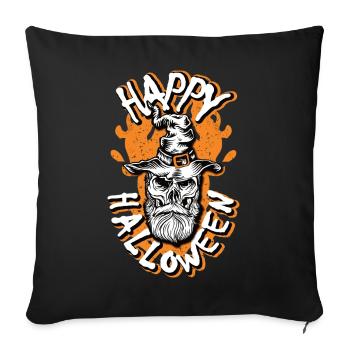 Happy Halloween Beard skull - Sofa pillowcase 17,3'' x 17,3'' (45 x 45 cm) - black - Front