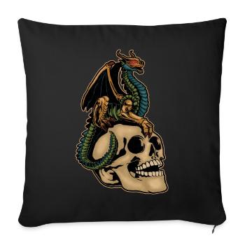 Scary Dragon & Creepy Skull Head Halloween Costume - Sofa pillowcase 17,3'' x 17,3'' (45 x 45 cm) - black - Front