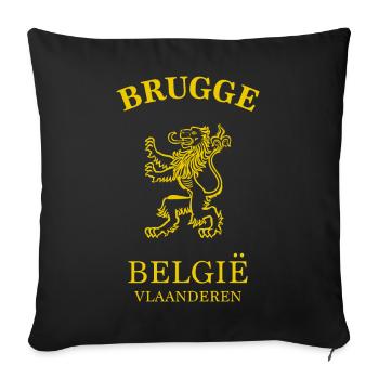 Bruges Belgique Belgique - Housse de coussin décorative 45 x 45 cm - noir - Devant