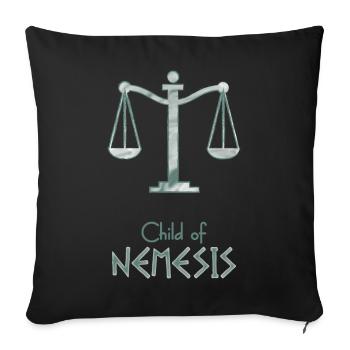 Child of Nemesis – Percy Jackson inspired design - Sofa pillowcase 17,3'' x 17,3'' (45 x 45 cm) - black - Front