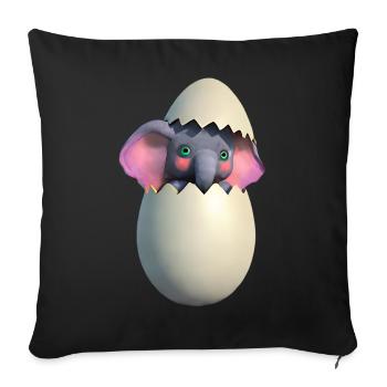 Baby elephant hatch - Sofa pillowcase 17,3'' x 17,3'' (45 x 45 cm) - black - Front
