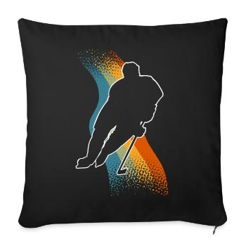 Eishockey - Sofa pillowcase 17,3'' x 17,3'' (45 x 45 cm) - black - Front