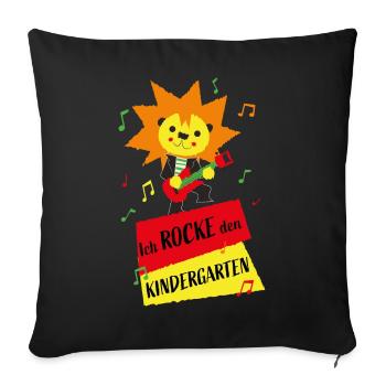 Ich rocke den Kindergarten - erster Tag - Sofakissenbezug 45 x 45 cm - Schwarz - Vorne