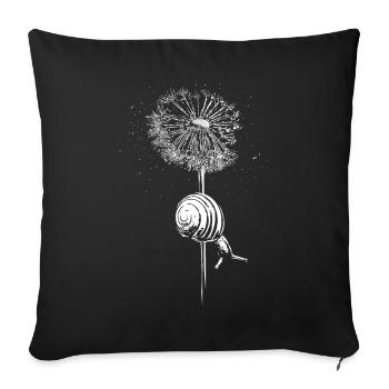 Pissenlit Pissenlit Escargot - Housse de coussin décorative 45 x 45 cm - noir - Devant