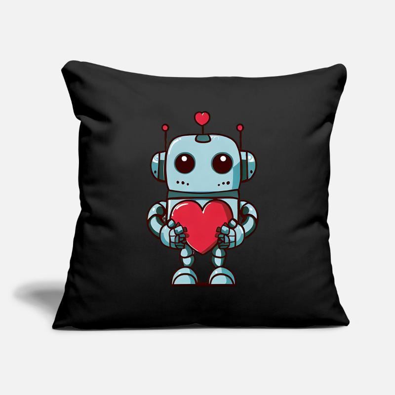 Robots with a heart Sofa pillowcase 17,3'' x 17,3'' (45 x 45 cm)
