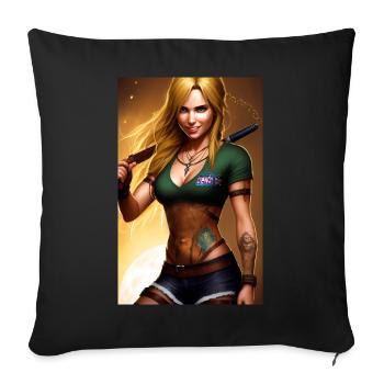 trendy girl - danger - Sofakissenbezug 45 x 45 cm - Schwarz - Vorne