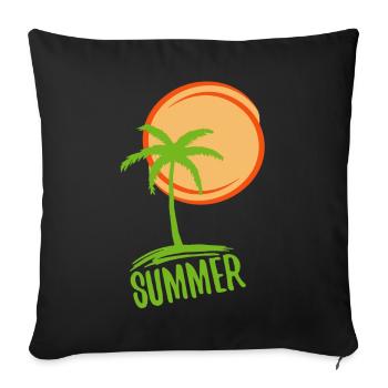 Urlaub und Sommer im Paradies - Sofakissenbezug 45 x 45 cm - Schwarz - Vorne