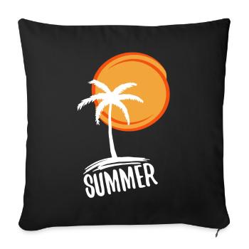 Vacances et été au paradis (blanc) - Housse de coussin décorative 45 x 45 cm - noir - Devant