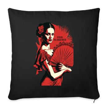 VIVA! FLAMENCO - Sofakissenbezug 45 x 45 cm - Schwarz - Vorne